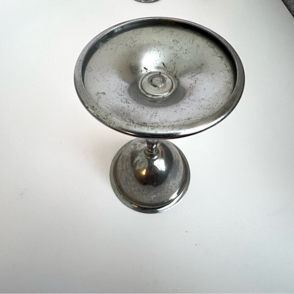 Vintage Silverplate Goblets – Set of 5 – Pewter Stemware – Mid Century Barware - Picture 6 of 7